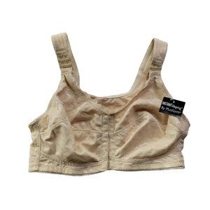 NEW Plusform Instant Shaping Women 36D Nude Bra Wide Straps Back Lined Wireless